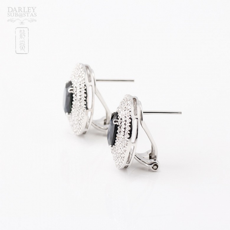 sapphire and diamond earrings 18k - 1
