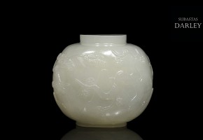 Botella de rapé de jade blanco, dinastía Ming, S.XVII