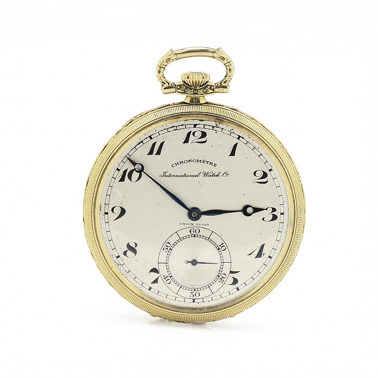 I.W.C Chronomètre pocket watch in 18k gold, ca. 1930