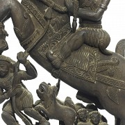 Warrior riding wooden, India, S.XIX - XX - 5