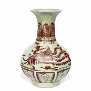 Ceramic vase decorated with a phoenix, China.
