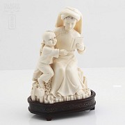Ivory figure teacher and child - China - China 1912-1949