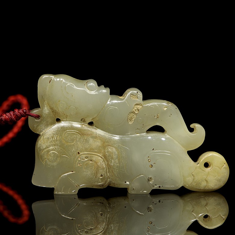 Colgante en jade tallado, Zhou occidental