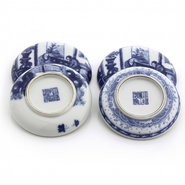 Pair of boxes with palace scenes, 20th century - 3