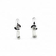 Earrings in 18 k white gold and diamonds.