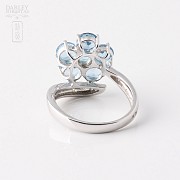 Precioso anillo oro 18k con topacios y diamantes - 1