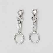 Rhodium silver earrings sterling, 925 m / m with zircons