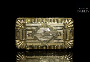 A silver gilded cigarette case, 19th century