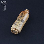 Monkfish bottle carved bone - 3