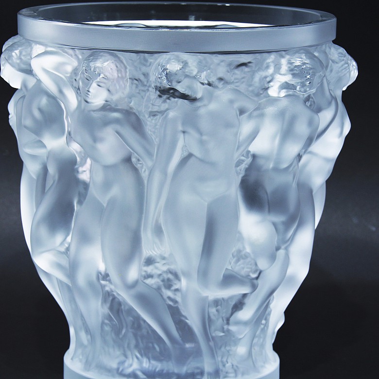 Glass vase by René Lalique, France.