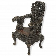 Chinese carved wooden armchair, 20th century - 4