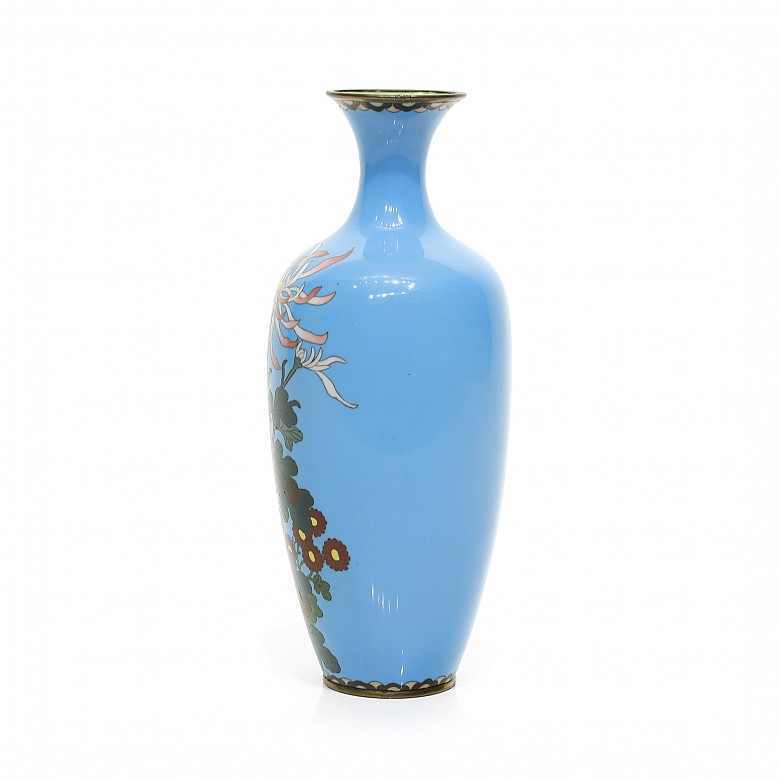 Enameled metal vase, 20th century - 2