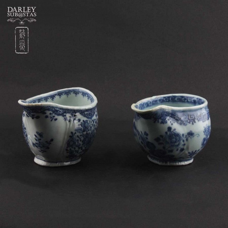 Pareja de salseras de cerámica china, S.XVIII - 4
