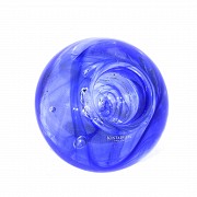 Portavelas azul de vidrio sueco, s.XX - 1