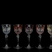 Set of carved coloured goblets, 20th Century - 7