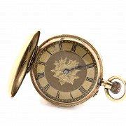 14k gold watch, with cover, 19th c. - 2