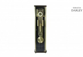 Glass and Metal Tall Case Clock, 1970s