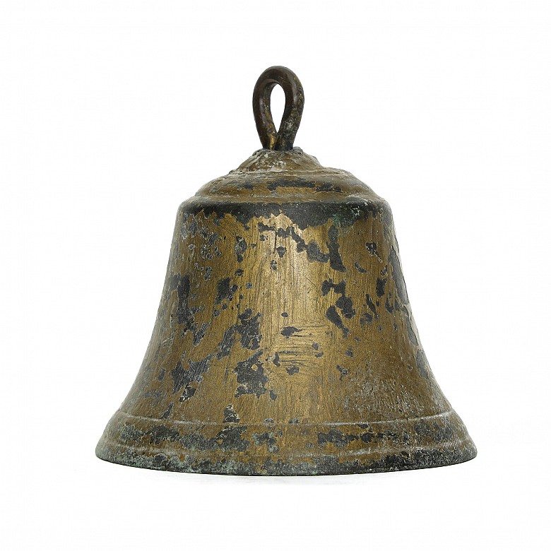 Bronze bell and iron box, 19th - 20th century