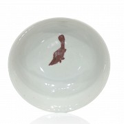 Porcelain bowl with red-glazed fish, 20th century