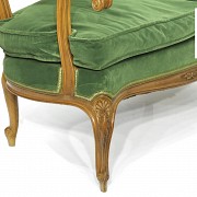 Seating furniture group upholstered in green velvet, 20th Century - 7