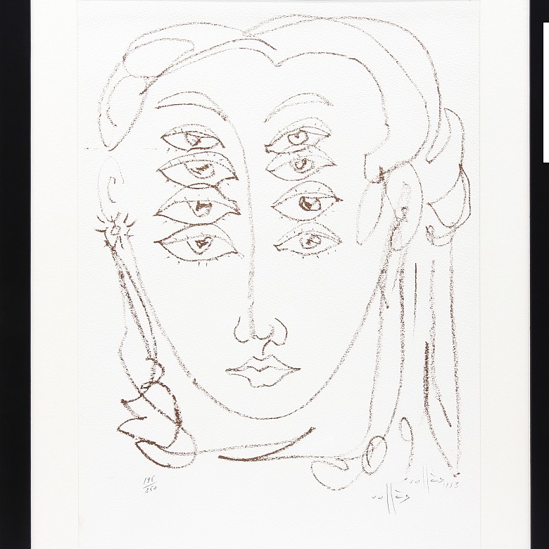 Evarist Vallés i Rovira (1923-1999) “Rostro  mujer surrealista”, 1983