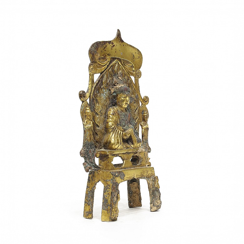 Gilded bronze Buddha, Wei style. - 2