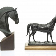 Two bronze horses, 20th century