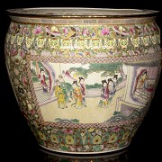 Large Chinese enamelled fishbowl, 20th century