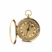 Reloj de bolsillo chapado en oro amarillo de 18k, s.XIX - 1