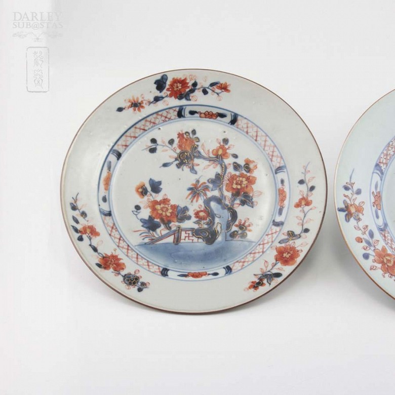 Pareja de platos Chinos siglo XVIII - 1