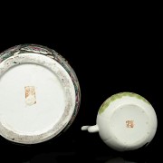 Porcelain vase and teapot, 20th century