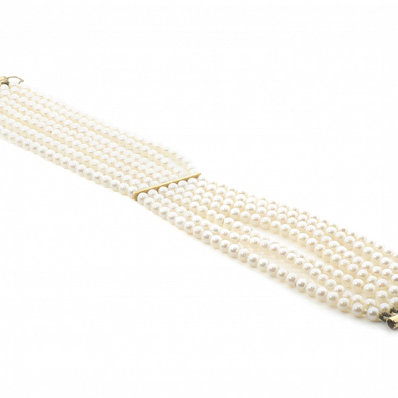 Chinese pearl and 18k yellow gold bracelet
