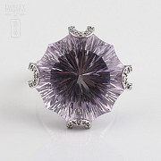 Ring 27.83cts Amethyst  and Diamonds in White Gold - 3