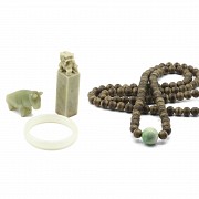 Conjunto de objetos de jade, dinastía Qing, s.XIX