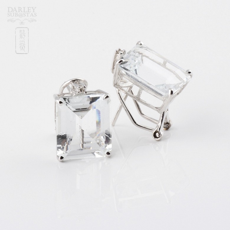 earrings  Aquamarine 10.40cts  and diamond 18k white gold - 3