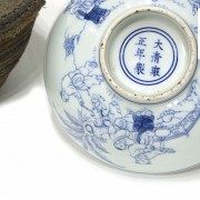 Cuenco de porcelana, azul y blanco, Yongzheng (1723 - 1735)