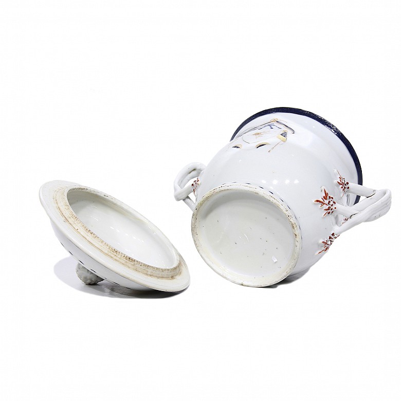 Chinese export porcelain enameled sugar bowl, Qing Dynasty, ffs. 18th. - 1