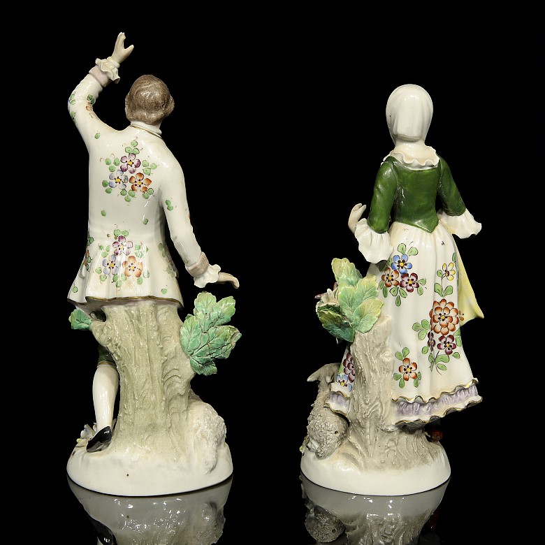 Pair of German porcelain, Sitzendorf, 19th century - 3