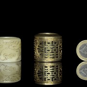 Anillos de jade y plata, dinastía Qing