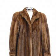 Long mink coat.