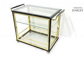 Glass and Metal Serving Table, 1970s