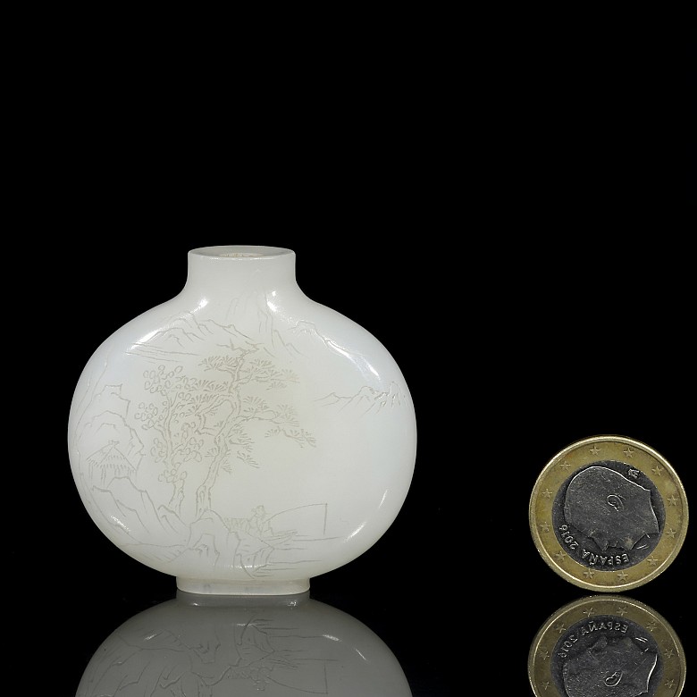 Botella de rapé de jade, dinastía Qing