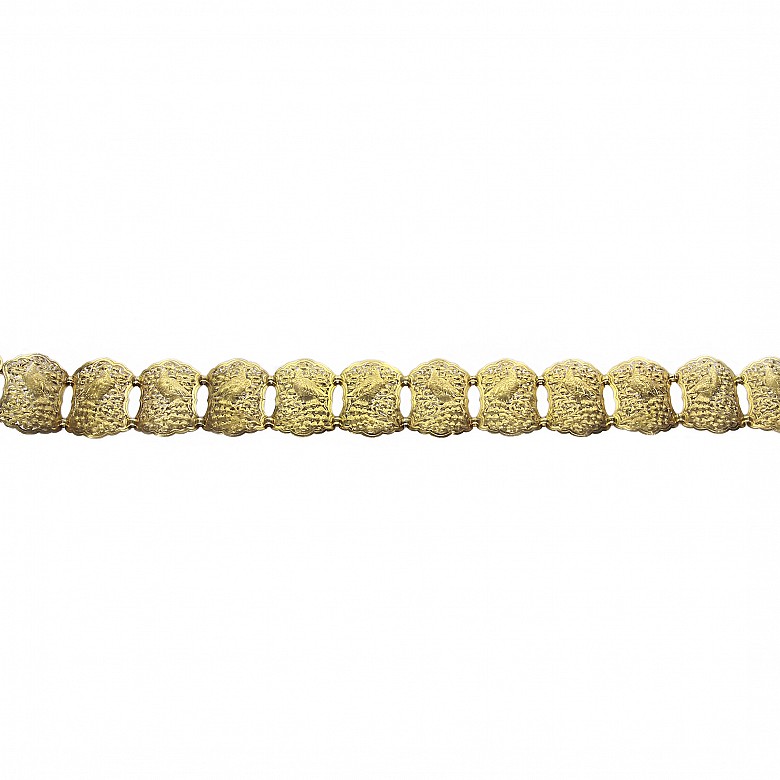 Cinturón con hebilla de plata dorada, Indonesia, pps.S.XX - 1