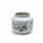 Small enameled porcelain vase, 20th century