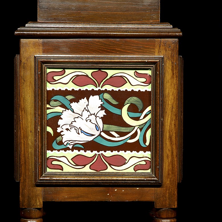 Flowerpot and cabinet with glazed ceramic tiles, 20th century - 3