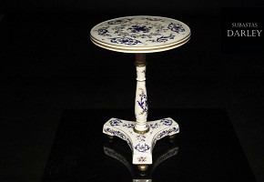 Enameled porcelain side table, 20th century