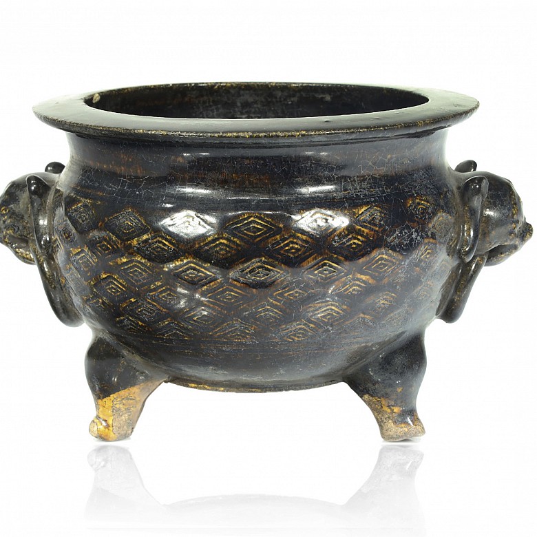 Glazed ceramic censer, 20th century