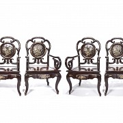 Four rosewood chairs, China, 20th c.