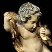 Painted cherub sculpture, 20th century - 5
