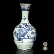 Jarrón de cerámica, azul y blanco, dinastía Qing - 7